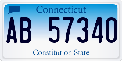 CT license plate AB57340