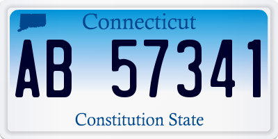 CT license plate AB57341