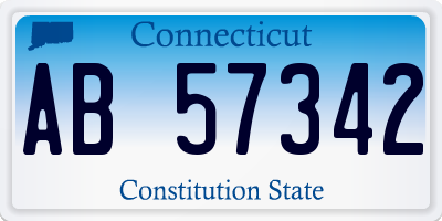 CT license plate AB57342