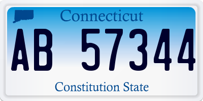 CT license plate AB57344