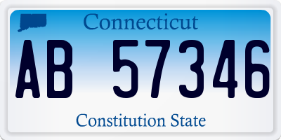 CT license plate AB57346