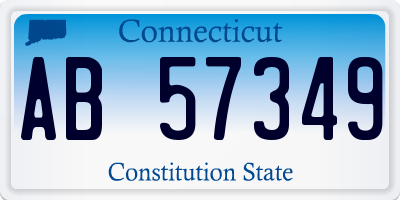 CT license plate AB57349