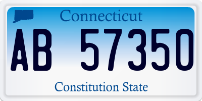 CT license plate AB57350