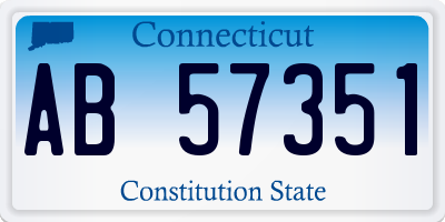 CT license plate AB57351