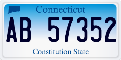 CT license plate AB57352