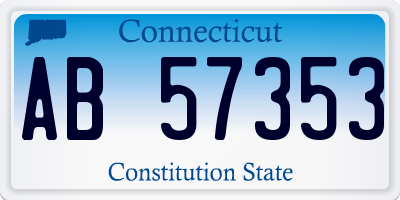 CT license plate AB57353