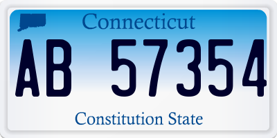 CT license plate AB57354