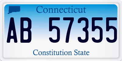 CT license plate AB57355