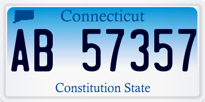 CT license plate AB57357