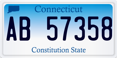 CT license plate AB57358