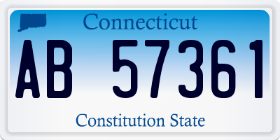 CT license plate AB57361