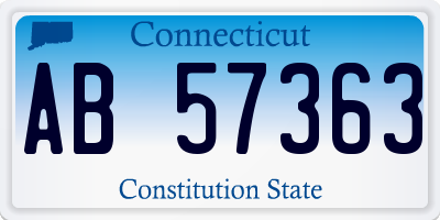 CT license plate AB57363