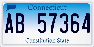 CT license plate AB57364