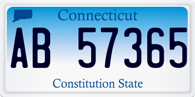 CT license plate AB57365