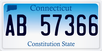 CT license plate AB57366