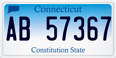 CT license plate AB57367