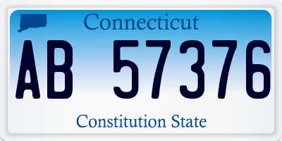 CT license plate AB57376