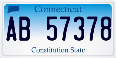 CT license plate AB57378