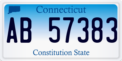 CT license plate AB57383