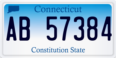 CT license plate AB57384