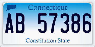 CT license plate AB57386