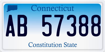 CT license plate AB57388