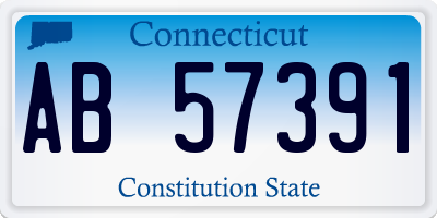 CT license plate AB57391