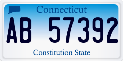 CT license plate AB57392