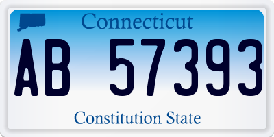 CT license plate AB57393