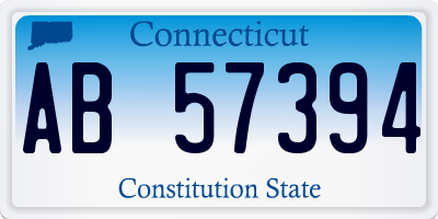 CT license plate AB57394