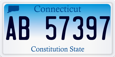 CT license plate AB57397