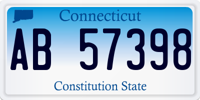 CT license plate AB57398