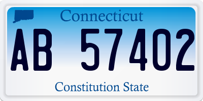 CT license plate AB57402