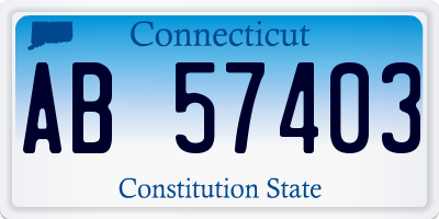 CT license plate AB57403