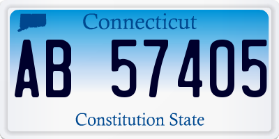 CT license plate AB57405