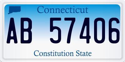 CT license plate AB57406