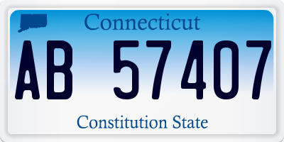 CT license plate AB57407