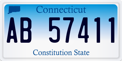 CT license plate AB57411