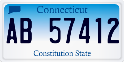 CT license plate AB57412