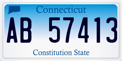 CT license plate AB57413
