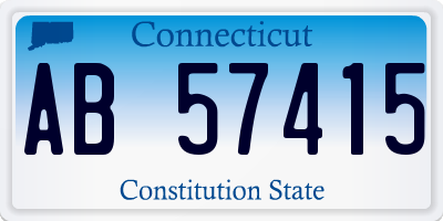 CT license plate AB57415