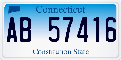 CT license plate AB57416