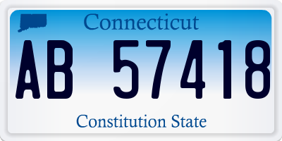 CT license plate AB57418