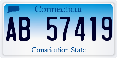 CT license plate AB57419