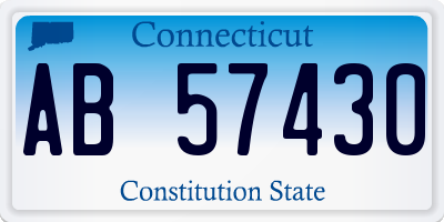 CT license plate AB57430