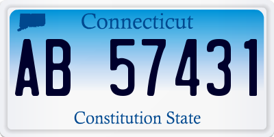 CT license plate AB57431