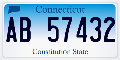 CT license plate AB57432