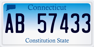CT license plate AB57433