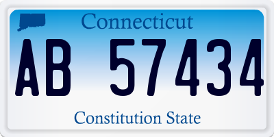 CT license plate AB57434