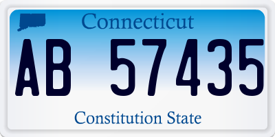 CT license plate AB57435